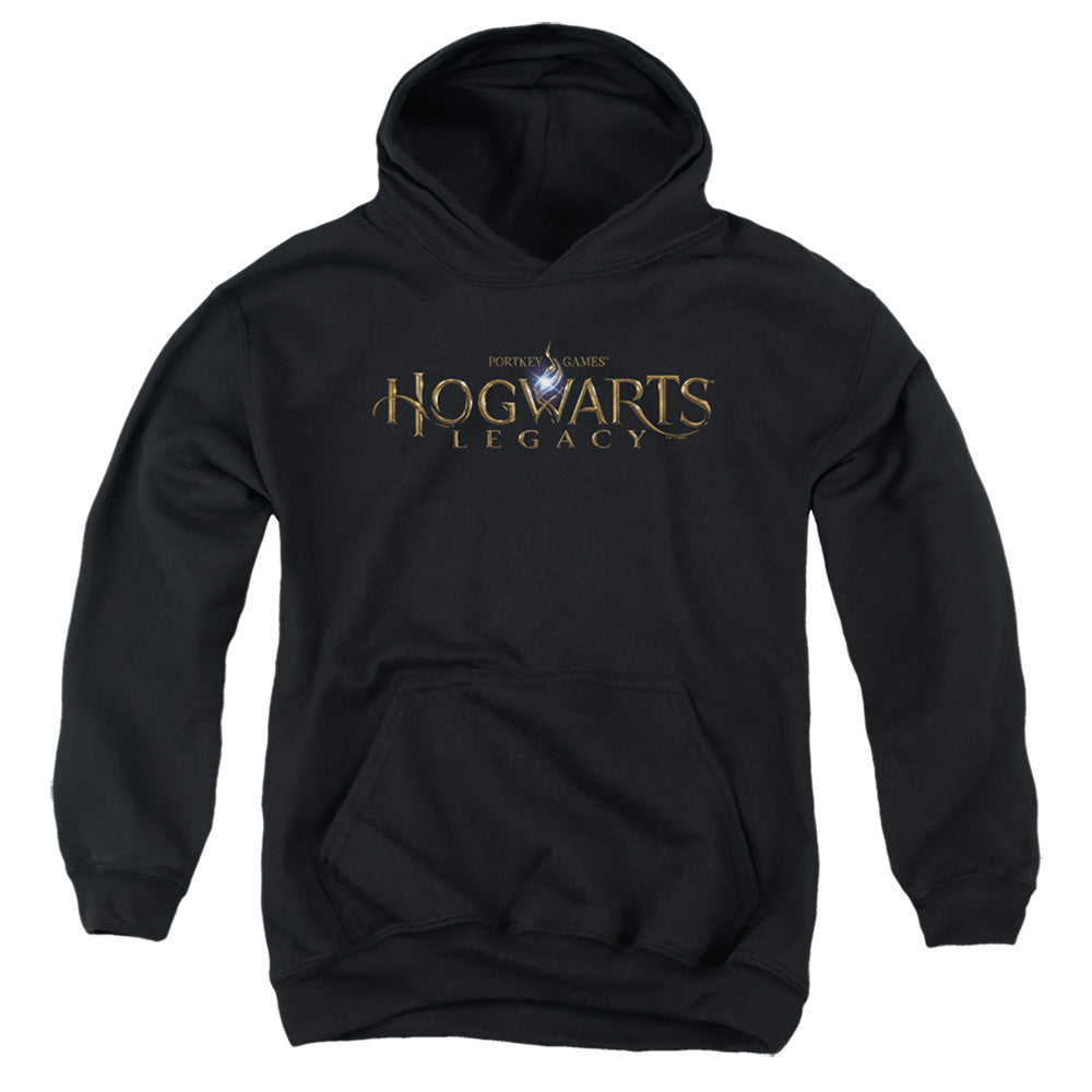 AN OFFCIALLY LICENSED HOGWARTS LEGACY LOGO YOUTH HOODIE BLACK