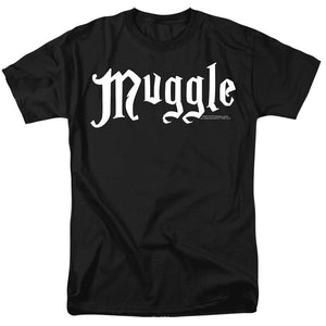 AN OFFCIALLY LICENSED HARRY POTTER MUGGLE MEN'S REGULAR FIT T-SHIRT BLACK