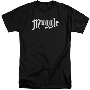 AN OFFCIALLY LICENSED HARRY POTTER MUGGLE MEN'S TALL FIT T-SHIRT BLACK