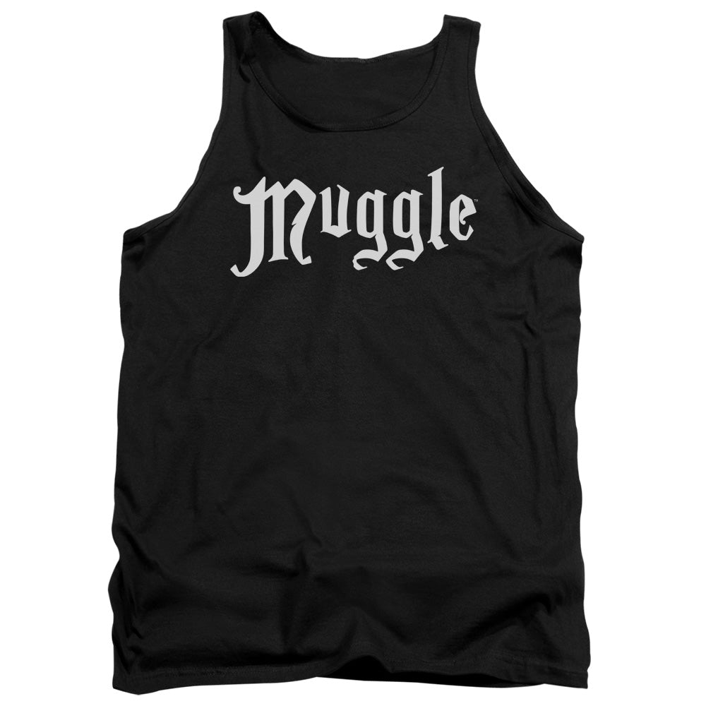 AN OFFCIALLY LICENSED HARRY POTTER MUGGLE ADULT UNISEX TANK TOP BLACK