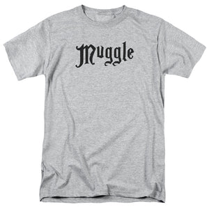 AN OFFCIALLY LICENSED HARRY POTTER MUGGLE MEN'S REGULAR FIT T-SHIRT ATHLETIC HEATHER