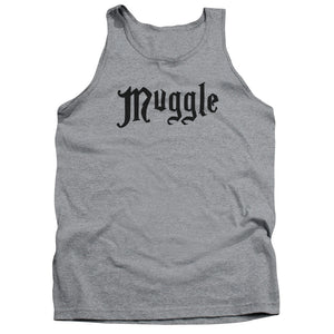 AN OFFCIALLY LICENSED HARRY POTTER MUGGLE ADULT UNISEX TANK TOP ATHLETIC HEATHER