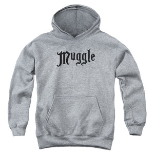 AN OFFCIALLY LICENSED HARRY POTTER MUGGLE YOUTH HOODIE ATHLETIC HEATHER