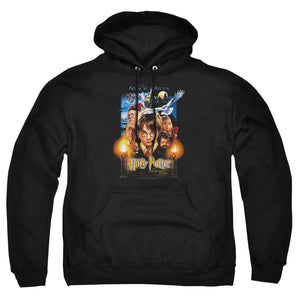 AN OFFCIALLY LICENSED HARRY POTTER MOVIE POSTER ADULT UNISEX PULLOVER HOODIE BLACK
