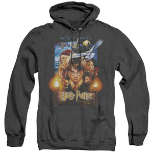 AN OFFCIALLY LICENSED HARRY POTTER MOVIE POSTER ADULT UNISEX HEATHER PULLOVER HOODIE BLACK