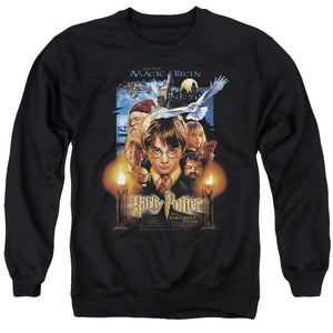 AN OFFCIALLY LICENSED HARRY POTTER MOVIE POSTER ADULT UNISEX CREWNECK SWEATSHIRT BLACK