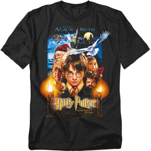 AN OFFCIALLY LICENSED HARRY POTTER MOVIE POSTER MEN'S REGULAR FIT T-SHIRT BLACK
