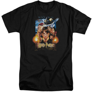 AN OFFCIALLY LICENSED HARRY POTTER MOVIE POSTER MEN'S TALL FIT T-SHIRT BLACK