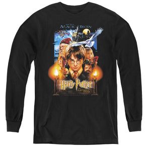 AN OFFCIALLY LICENSED HARRY POTTER MOVIE POSTER YOUTH LONG SLEEVE T-SHIRT BLACK