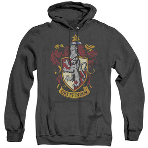 AN OFFCIALLY LICENSED HARRY POTTER GRYFFINDOR CREST ADULT UNISEX HEATHER PULLOVER HOODIE BLACK