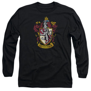 AN OFFCIALLY LICENSED HARRY POTTER GRYFFINDOR CREST MEN'S LONG SLEEVE T-SHIRT BLACK