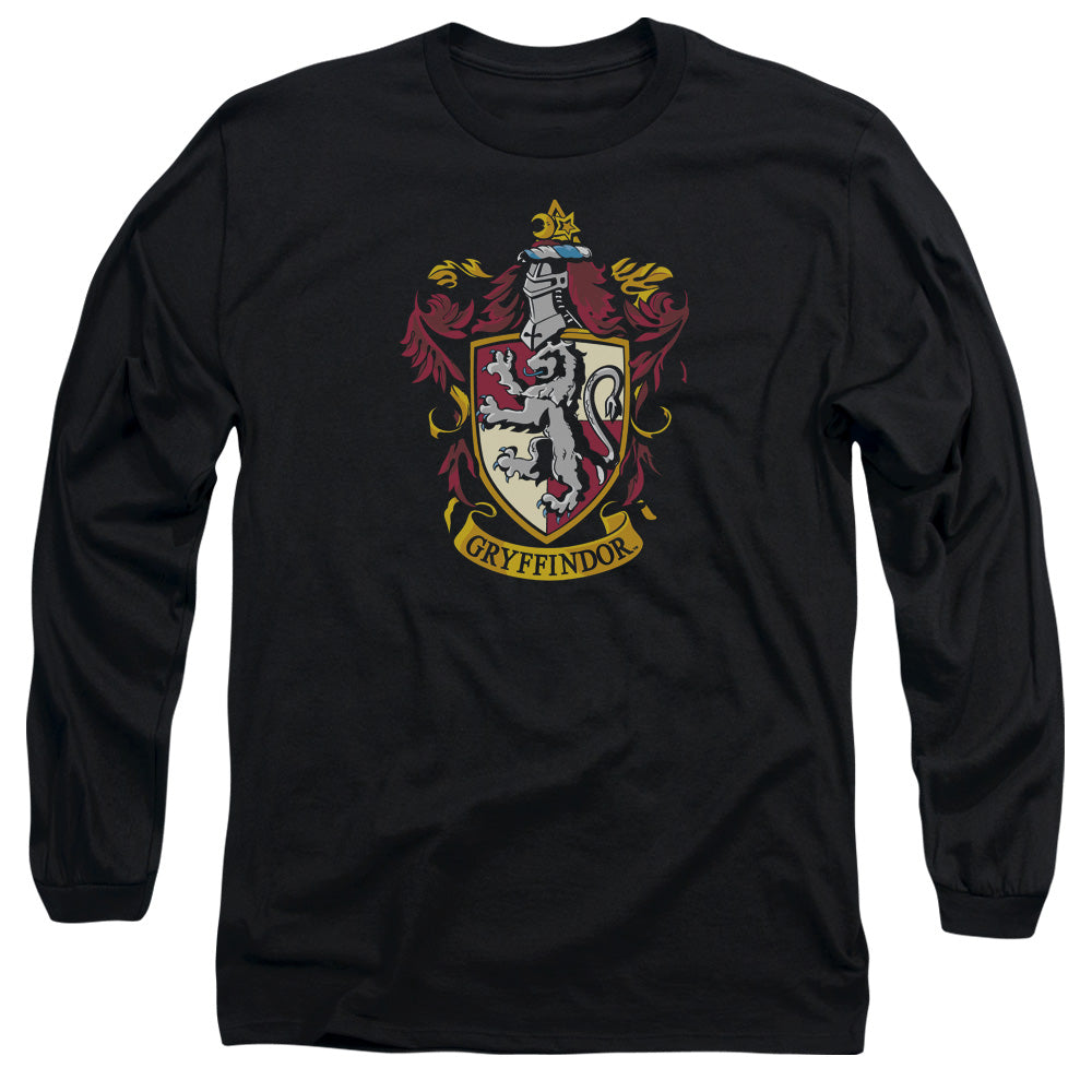 AN OFFCIALLY LICENSED HARRY POTTER GRYFFINDOR CREST MEN'S LONG SLEEVE T-SHIRT BLACK
