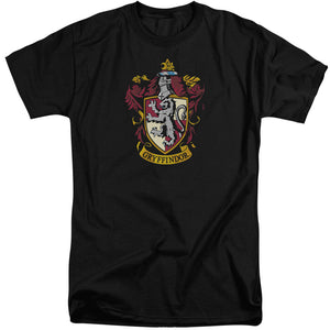 AN OFFCIALLY LICENSED HARRY POTTER GRYFFINDOR CREST MEN'S TALL FIT T-SHIRT BLACK
