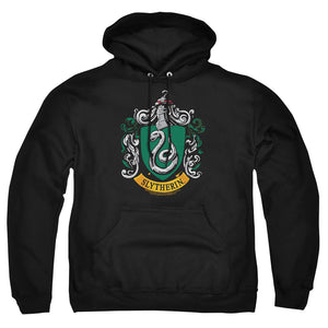 AN OFFCIALLY LICENSED HARRY POTTER SLYTHERIN CREST ADULT UNISEX PULLOVER HOODIE BLACK