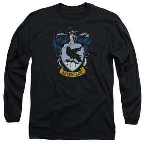 AN OFFCIALLY LICENSED HARRY POTTER RAVENCLAW CREST MEN'S LONG SLEEVE T-SHIRT BLACK