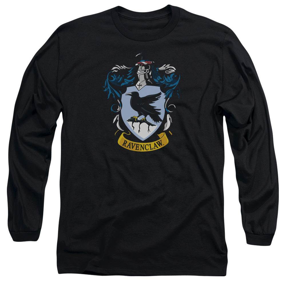 AN OFFCIALLY LICENSED HARRY POTTER RAVENCLAW CREST MEN'S LONG SLEEVE T-SHIRT BLACK