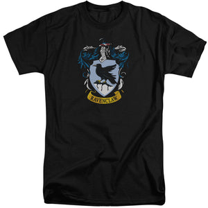 AN OFFCIALLY LICENSED HARRY POTTER RAVENCLAW CREST MEN'S TALL FIT T-SHIRT BLACK
