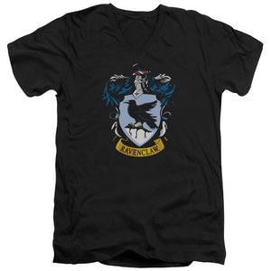 AN OFFCIALLY LICENSED HARRY POTTER RAVENCLAW CREST MEN'S V-NECK T-SHIRT BLACK