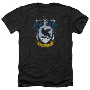 AN OFFCIALLY LICENSED HARRY POTTER RAVENCLAW CREST MEN'S HEATHER T-SHIRT CHARCOAL