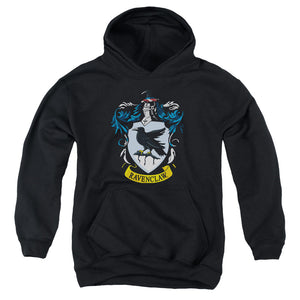 AN OFFCIALLY LICENSED HARRY POTTER RAVENCLAW CREST YOUTH HOODIE BLACK
