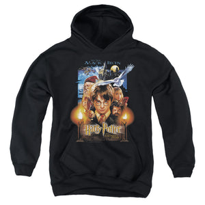AN OFFCIALLY LICENSED HARRY POTTER SORCERER'S STONE POSTER YOUTH HOODIE BLACK