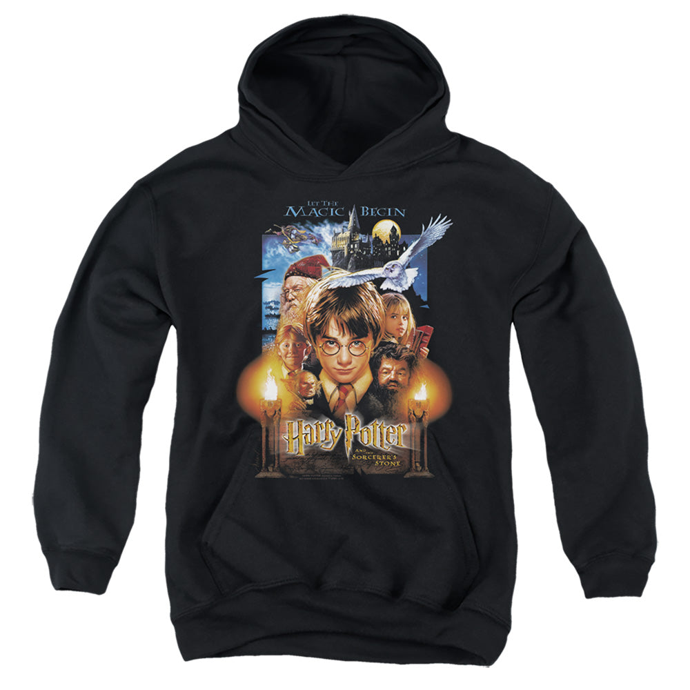 AN OFFCIALLY LICENSED HARRY POTTER SORCERER'S STONE POSTER YOUTH HOODIE BLACK