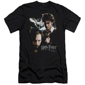 AN OFFCIALLY LICENSED HARRY POTTER HARRY AND SIRIUS MEN'S PREMIUM SLIM FIT T-SHIRT BLACK