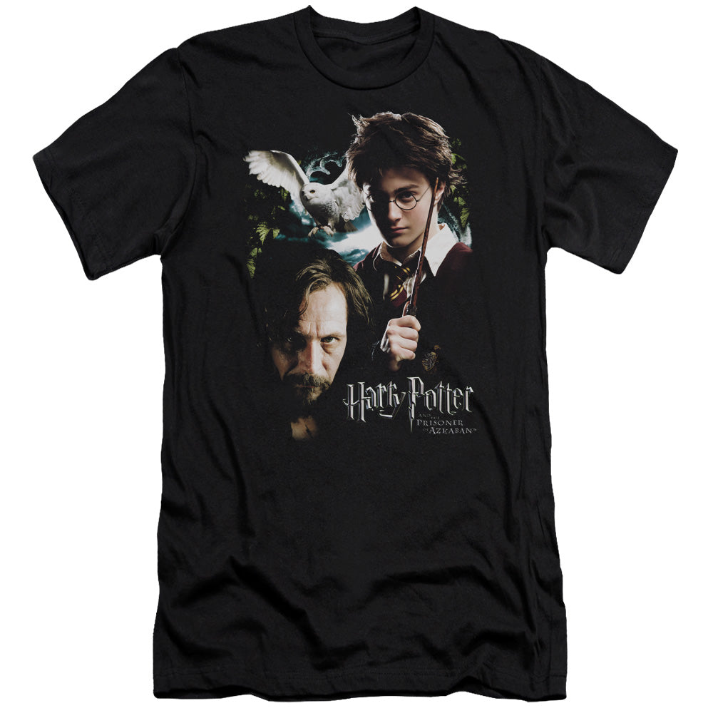 AN OFFCIALLY LICENSED HARRY POTTER HARRY AND SIRIUS MEN'S PREMIUM SLIM FIT T-SHIRT BLACK