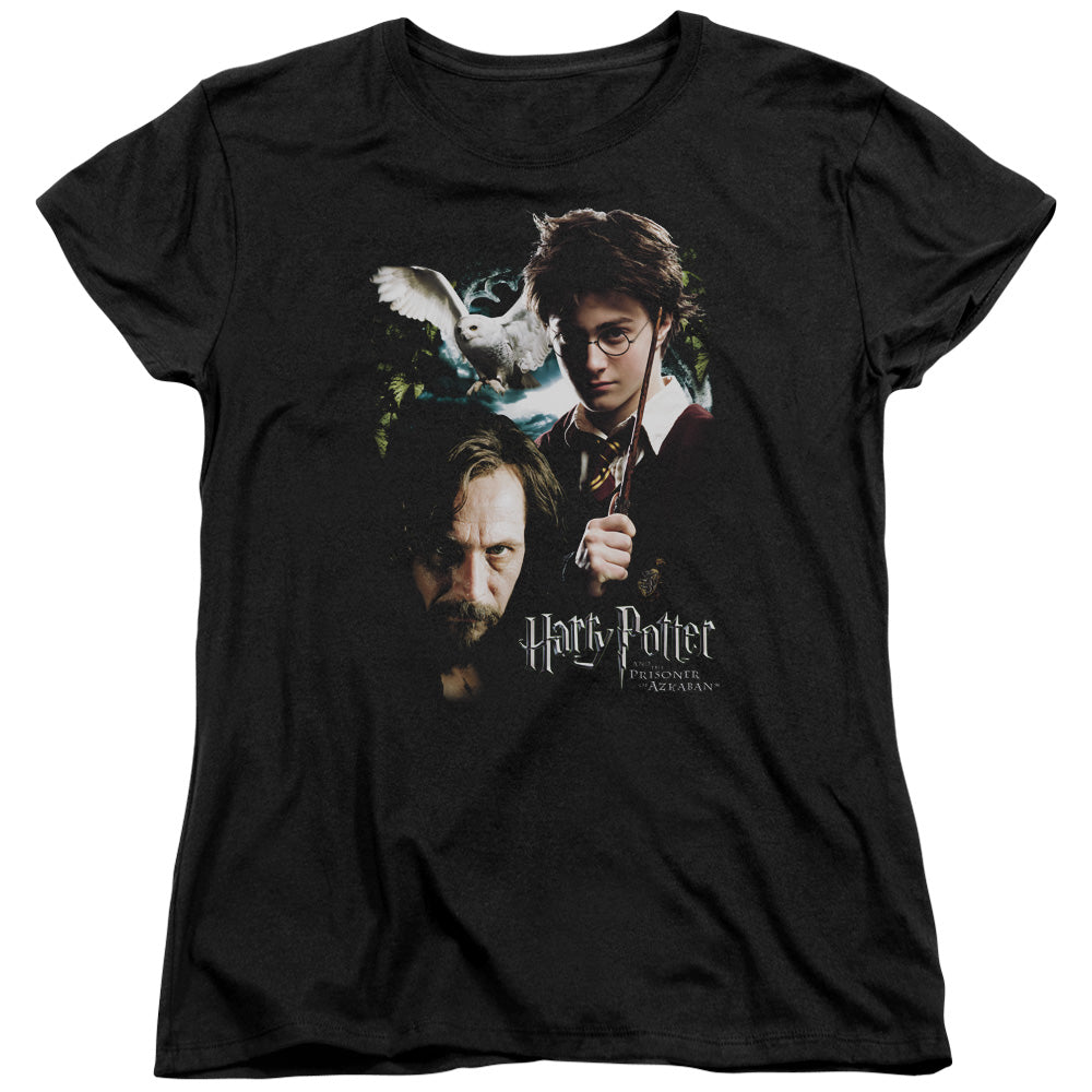 AN OFFCIALLY LICENSED HARRY POTTER HARRY AND SIRIUS WOMEN'S REGULAR FIT T-SHIRT BLACK
