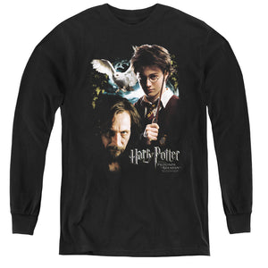 AN OFFCIALLY LICENSED HARRY POTTER HARRY AND SIRIUS YOUTH LONG SLEEVE T-SHIRT BLACK