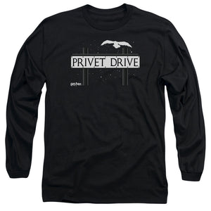 AN OFFCIALLY LICENSED HARRY POTTER PRIVET DRIVE MEN'S LONG SLEEVE T-SHIRT BLACK