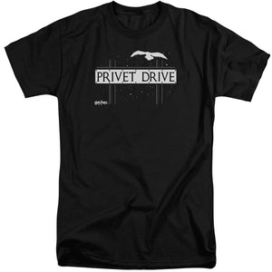 AN OFFCIALLY LICENSED HARRY POTTER PRIVET DRIVE MEN'S TALL FIT T-SHIRT BLACK