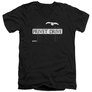 AN OFFCIALLY LICENSED HARRY POTTER PRIVET DRIVE MEN'S V-NECK T-SHIRT BLACK