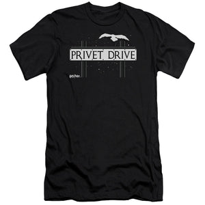 AN OFFCIALLY LICENSED HARRY POTTER PRIVET DRIVE MEN'S PREMIUM SLIM FIT T-SHIRT BLACK