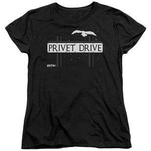 AN OFFCIALLY LICENSED HARRY POTTER PRIVET DRIVE WOMEN'S REGULAR FIT T-SHIRT BLACK