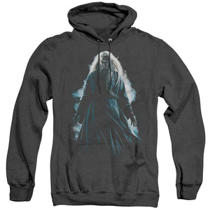AN OFFCIALLY LICENSED HARRY POTTER DUMBLEDORE BURST ADULT UNISEX HEATHER PULLOVER HOODIE BLACK