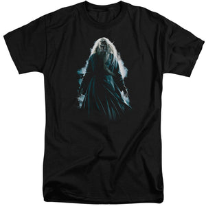 AN OFFCIALLY LICENSED HARRY POTTER DUMBLEDORE BURST MEN'S TALL FIT T-SHIRT BLACK