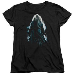 AN OFFCIALLY LICENSED HARRY POTTER DUMBLEDORE BURST WOMEN'S REGULAR FIT T-SHIRT BLACK