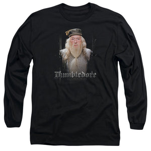 AN OFFCIALLY LICENSED HARRY POTTER DUMBLE DOORS MEN'S LONG SLEEVE T-SHIRT BLACK