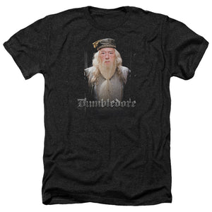 AN OFFCIALLY LICENSED HARRY POTTER DUMBLE DOORS MEN'S HEATHER T-SHIRT CHARCOAL