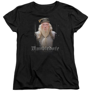 AN OFFCIALLY LICENSED HARRY POTTER DUMBLE DOORS WOMEN'S REGULAR FIT T-SHIRT BLACK