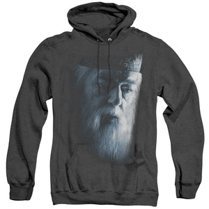 AN OFFCIALLY LICENSED HARRY POTTER DUMBLEDORE FACE ADULT UNISEX HEATHER PULLOVER HOODIE BLACK