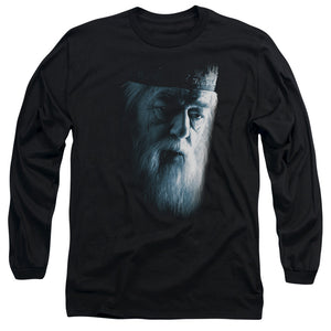 AN OFFCIALLY LICENSED HARRY POTTER DUMBLEDORE FACE MEN'S LONG SLEEVE T-SHIRT BLACK