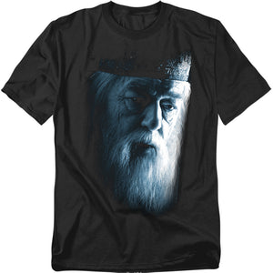AN OFFCIALLY LICENSED HARRY POTTER DUMBLEDORE FACE MEN'S REGULAR FIT T-SHIRT BLACK