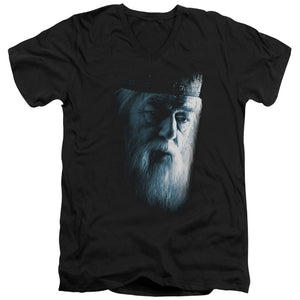 AN OFFCIALLY LICENSED HARRY POTTER DUMBLEDORE FACE MEN'S V-NECK T-SHIRT BLACK