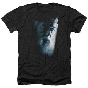 AN OFFCIALLY LICENSED HARRY POTTER DUMBLEDORE FACE MEN'S HEATHER T-SHIRT CHARCOAL