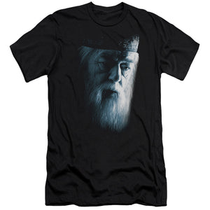 AN OFFCIALLY LICENSED HARRY POTTER DUMBLEDORE FACE MEN'S PREMIUM SLIM FIT T-SHIRT BLACK