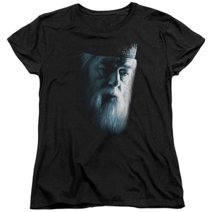 AN OFFCIALLY LICENSED HARRY POTTER DUMBLEDORE FACE WOMEN'S REGULAR FIT T-SHIRT BLACK