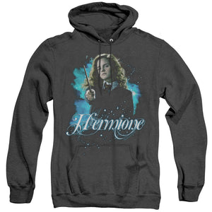 AN OFFCIALLY LICENSED HARRY POTTER HERMIONE READY ADULT UNISEX HEATHER PULLOVER HOODIE BLACK