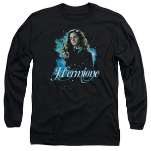 AN OFFCIALLY LICENSED HARRY POTTER HERMIONE READY MEN'S LONG SLEEVE T-SHIRT BLACK